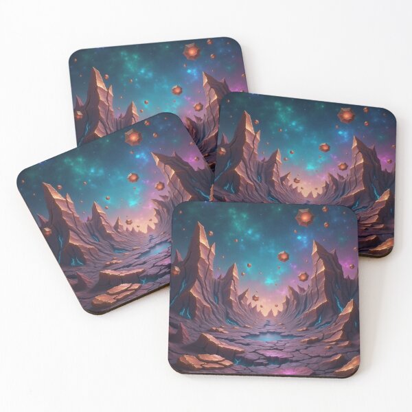 Item preview, Fantasy Planet Vista - Geometric Alien Worldscape Art designed and sold by CosyCush.