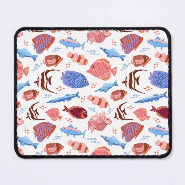 Item preview, Adorable fish pattern, vibrant colors, playful underwater theme pink and blue palate designed and sold by Kaushlydraw.