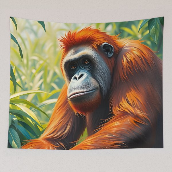 Item preview, Orangutan RainForest Great Ape Portrait Wild Animals designed and sold by kakarikihill.