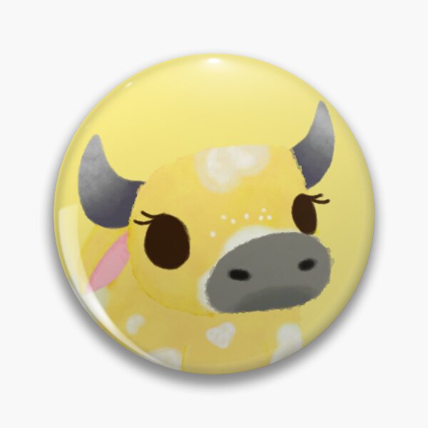 Item preview, Blocky Game Yellow Cow - 2025 (eyelashes) designed and sold by ClumsyPillbug.