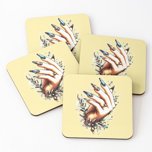 Item preview, Elegance in Black Brown and Orange Nail Art designed and sold by SplashTastic.