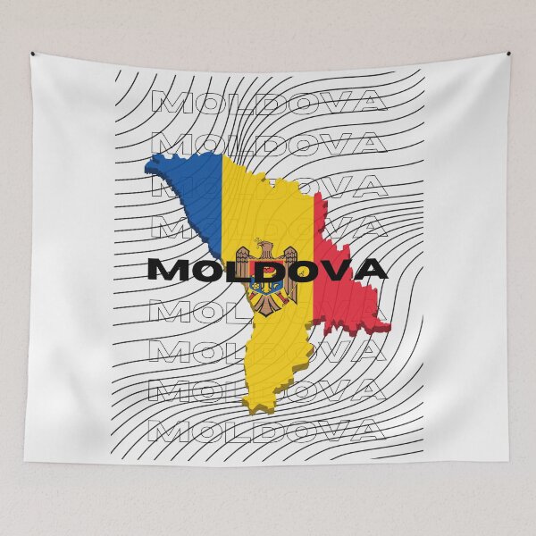 Item preview, Flag Map of Moldova designed and sold by nyblydd.