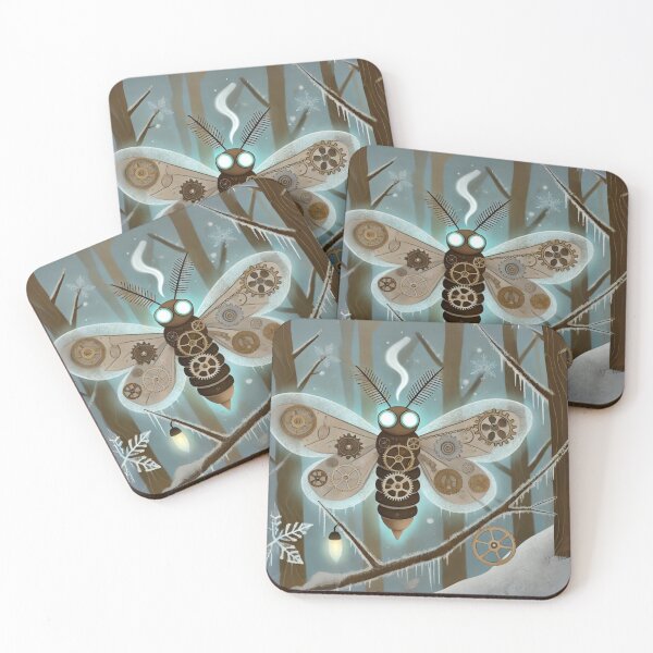 Item preview, Steampunk Winter Moth in Frosty Forest designed and sold by Sillytoe.