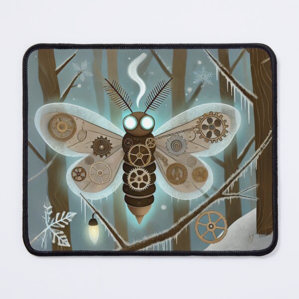 Item preview, Steampunk Winter Moth in Frosty Forest designed and sold by Sillytoe.