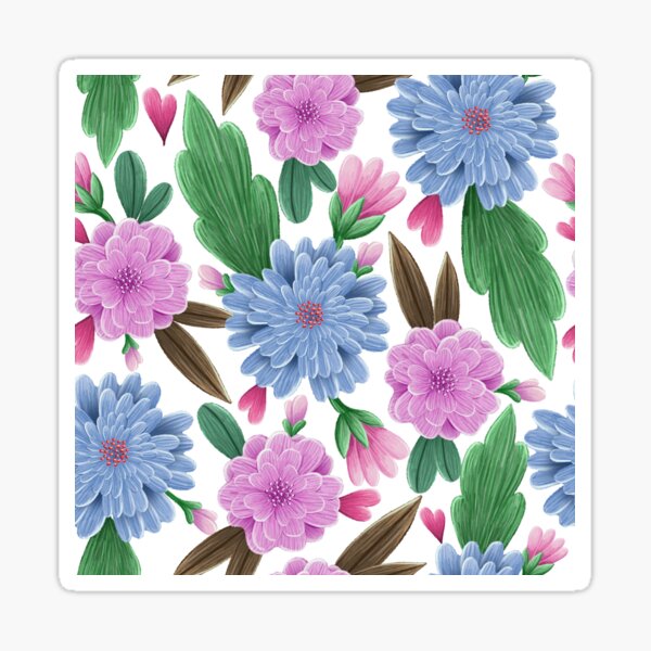 Item preview, chrysanthemum flowers (Blue and Pink) designed and sold by Aforesty.