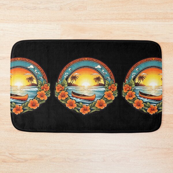 Item preview, Wooden Canoe at Sunset with Hawaii Orchids designed and sold by NautiChic.