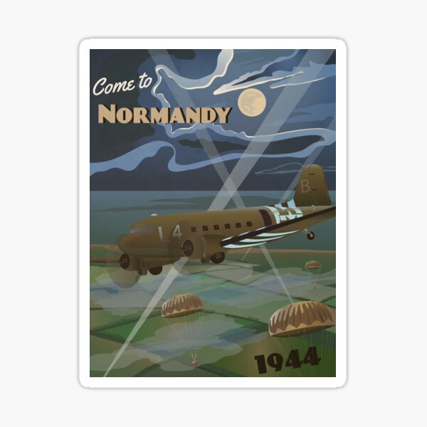 Normandy 1944 "D-Day Travel Poster" Sticker