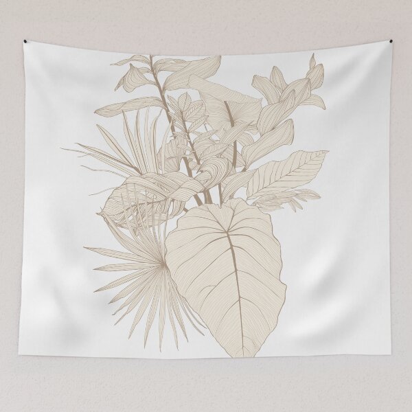 Item preview, Floral bouquets with line hand drawn herbs, tropical palm leaves. designed and sold by MatyKotiv.