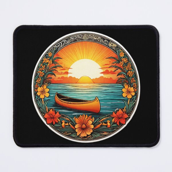 Item preview, Summertime Canoe at Sunset with Hawaiian Orchids designed and sold by NautiChic.