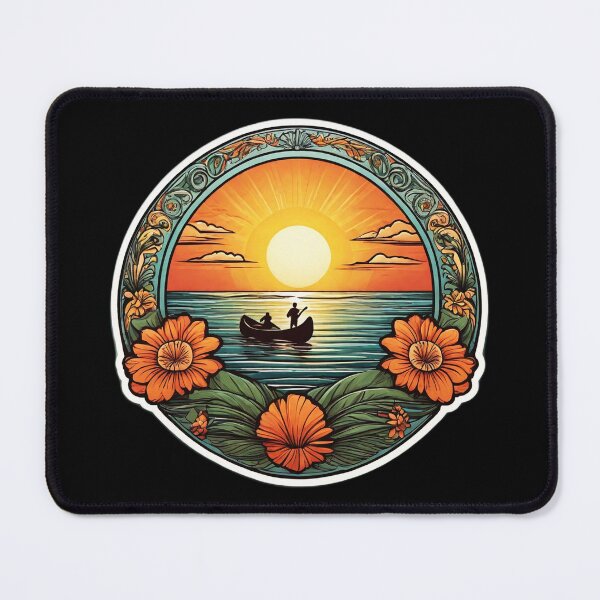 Item preview, Hawaii Canoers at Sunset by The Ocean with Orchids designed and sold by NautiChic.