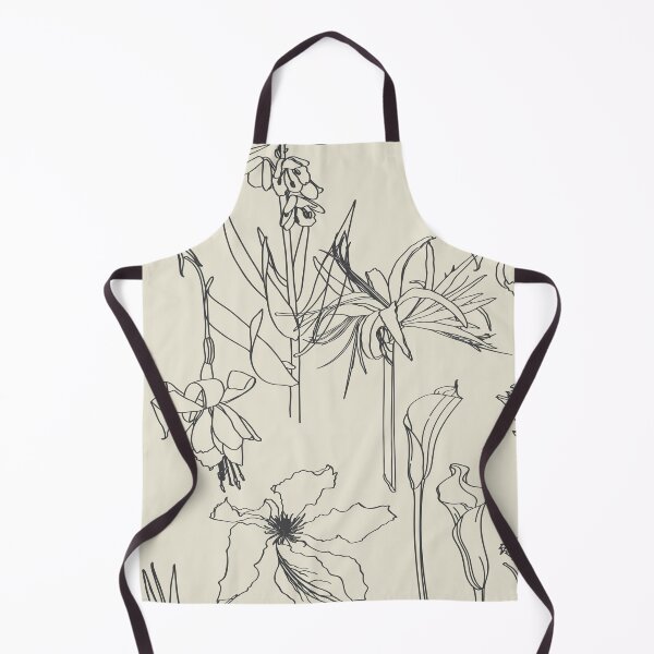 Item preview, Elegant seamless pattern with hand drawn line garden and tropical flowers. designed and sold by MatyKotiv.