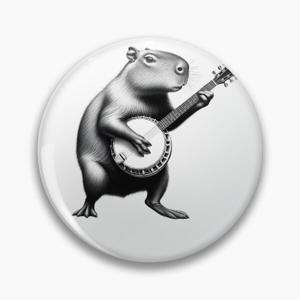 Item preview, Capybara Playing Banjo Banjoist Banjo Player designed and sold by Kimberley King Art  King Art.