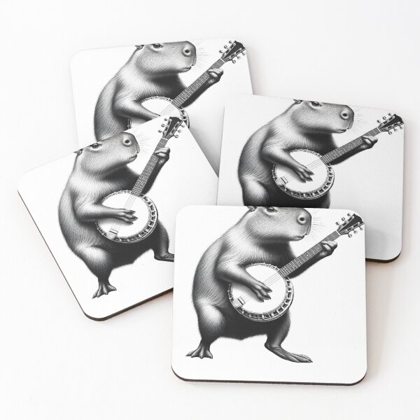 Item preview, Capybara Playing Banjo Banjoist Banjo Player designed and sold by Kimberley King Art  King Art.