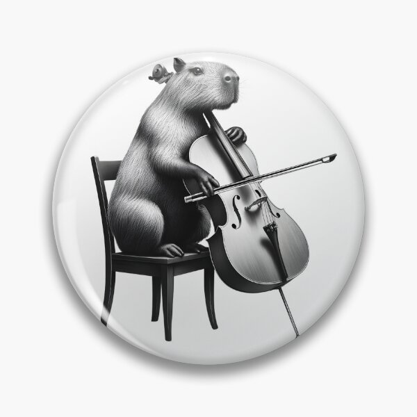 Item preview, Capybara Playing Cello Cellist Cello Player designed and sold by Kimberley King Art  King Art.