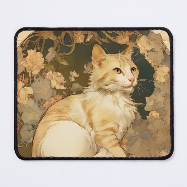 Item preview, Vintage Cat Art Inspired by Alphonse Mucha Style designed and sold by Tamas Das.