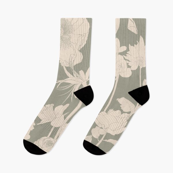 Item preview, Elegant seamless pattern with hand drawn line garden and tropical flowers.  designed and sold by MatyKotiv.