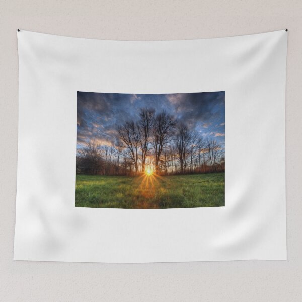 Item preview, Sunset Star Burst through the tree's in Tasmania designed and sold by Huskyyy Designs.