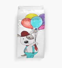 dog with paloons Duvet Cover