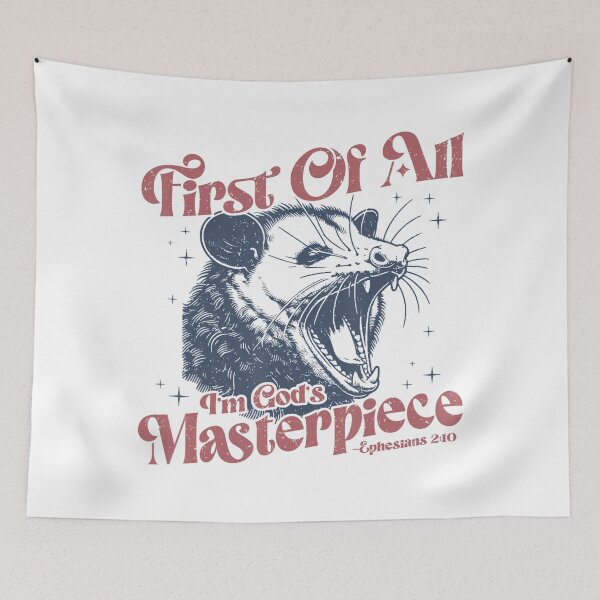 Item preview, Funny Raccoon First Of All I'm God's Masterpiece Men Women designed and sold by FantasyFablesC.