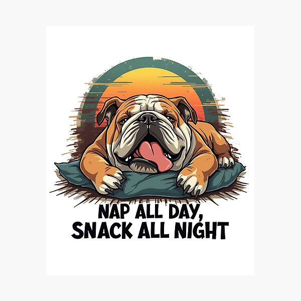 Artikel-Vorschau von Mollige englische Bulldogge Nickerchen und Snack, designt und verkauft von Blok45.