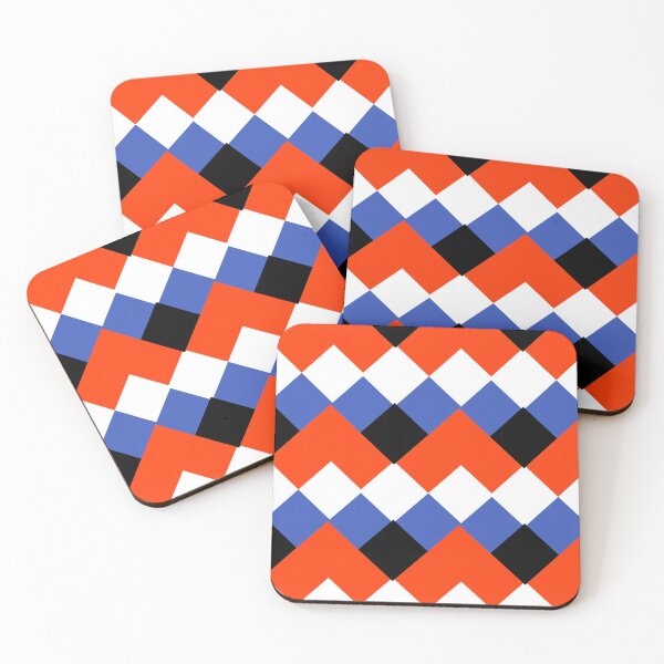 Item preview, Red Blue Black Geometric Triangle Pattern  designed and sold by PatternTitan.