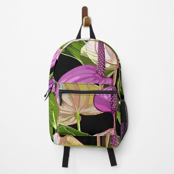 Item preview, Seamless floral pattern with pink glossy flowers and anthurium leaves. designed and sold by MatyKotiv.