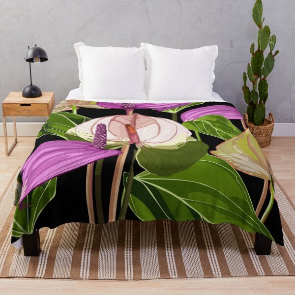 Item preview, Seamless floral pattern with pink glossy flowers and anthurium leaves. designed and sold by MatyKotiv.