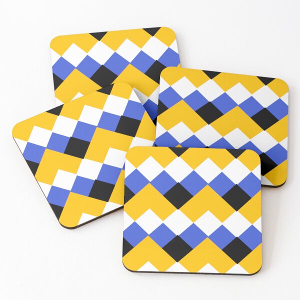 Item preview, Yellow Blue Black Geometric Triangle Pattern  designed and sold by PatternTitan.
