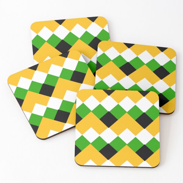 Item preview, Yellow Green Black Geometric Triangle Pattern  designed and sold by PatternTitan.