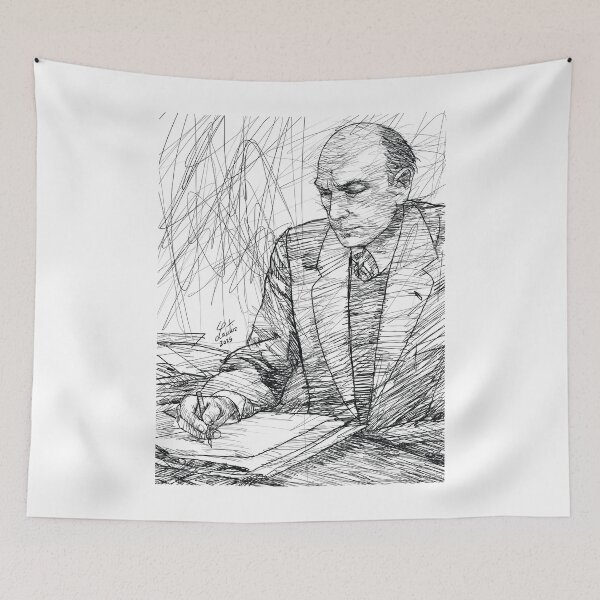 Item preview, HENRI MICHAUX ink portrait .1 designed and sold by lautir.