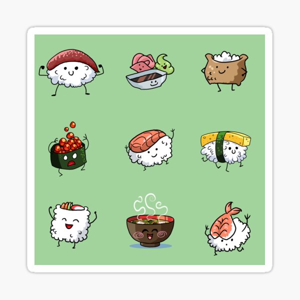 Sushi Pals (Green) Sticker