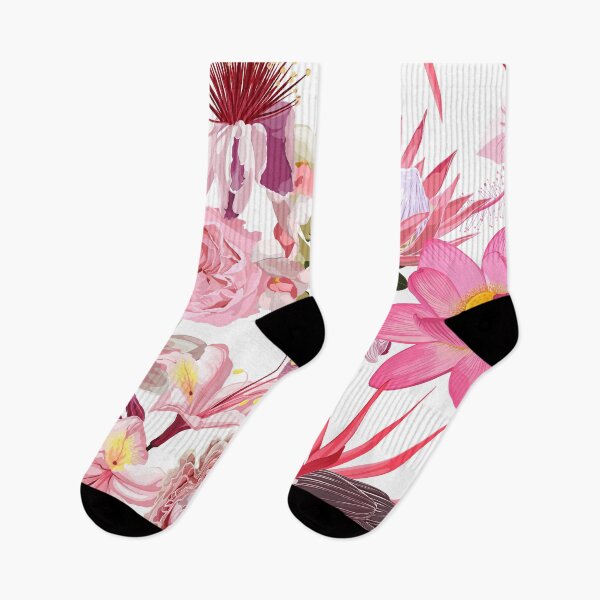 Item preview, Floral seamless pattern with watercolor style pink roses and many kind blooming garden, tropical flowers. designed and sold by MatyKotiv.