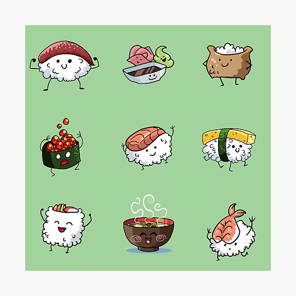 Sushi Pals (Green) Photographic Print
