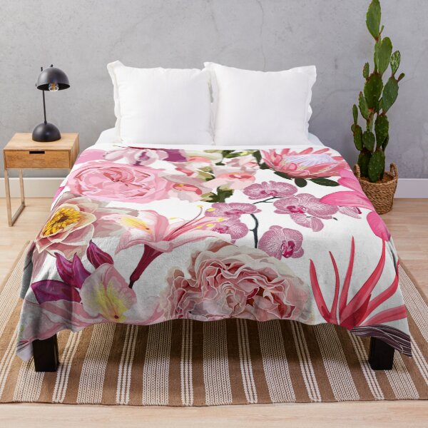 Item preview, Floral seamless pattern with watercolor style pink roses and many kind blooming garden, tropical flowers. designed and sold by MatyKotiv.
