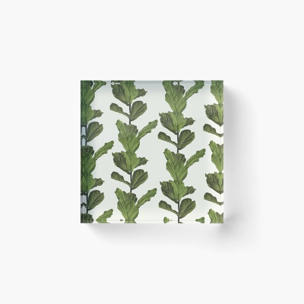Item preview, Floral seamless pattern, green fiddle leaf fig plant on light background, pastel vintage theme designed and sold by MatyKotiv.