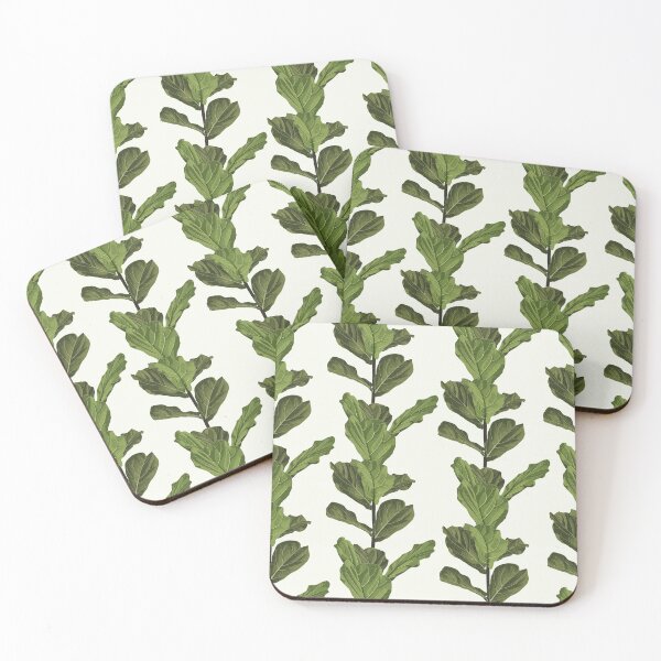 Item preview, Floral seamless pattern, green fiddle leaf fig plant on light background, pastel vintage theme designed and sold by MatyKotiv.