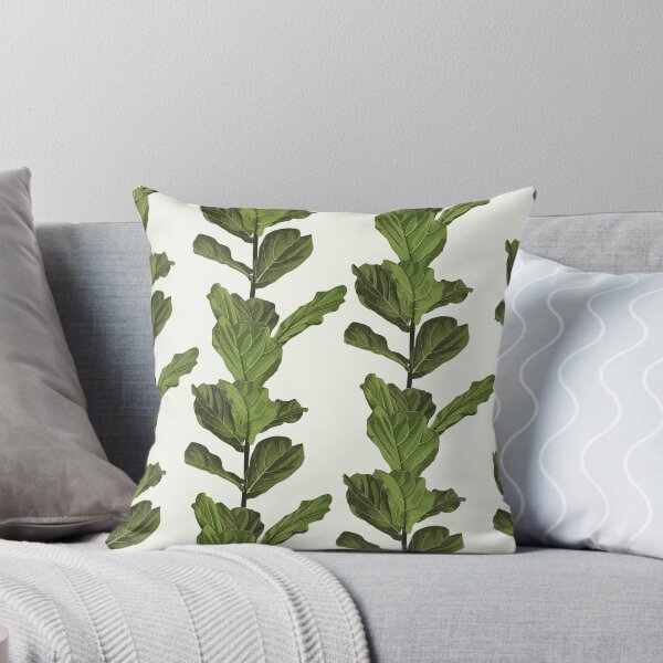 Item preview, Floral seamless pattern, green fiddle leaf fig plant on light background, pastel vintage theme designed and sold by MatyKotiv.