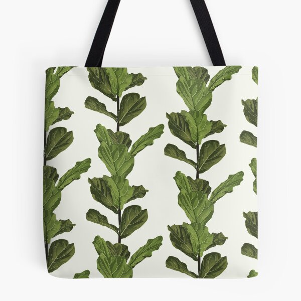 Item preview, Floral seamless pattern, green fiddle leaf fig plant on light background, pastel vintage theme designed and sold by MatyKotiv.