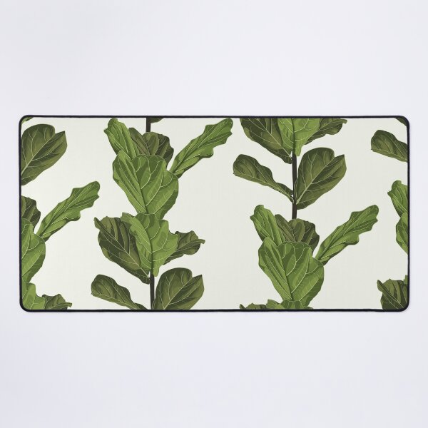 Item preview, Floral seamless pattern, green fiddle leaf fig plant on light background, pastel vintage theme designed and sold by MatyKotiv.