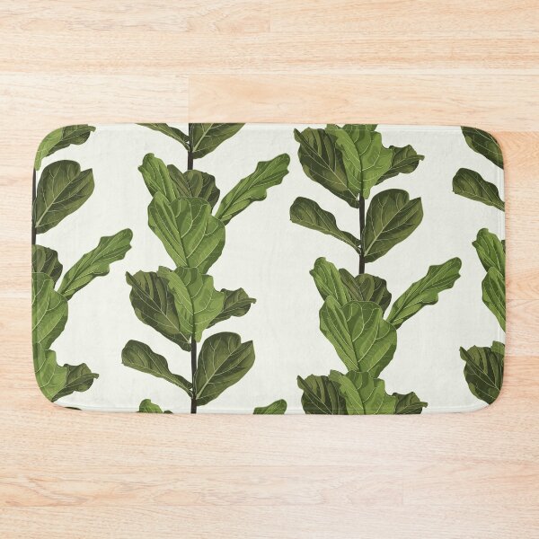Item preview, Floral seamless pattern, green fiddle leaf fig plant on light background, pastel vintage theme designed and sold by MatyKotiv.