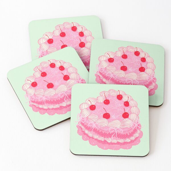 Item preview, Vintage Cherry Buttercream Pink Cake designed and sold by IHateDumplings.