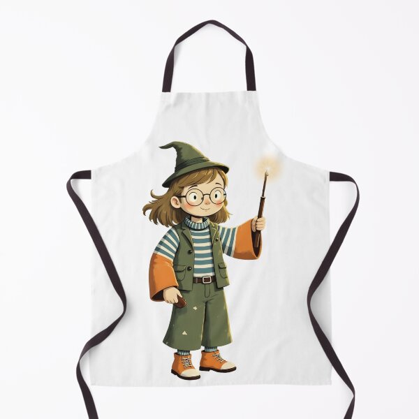 Item preview, Adorable Young Witch with Magic Wand – Cute Cartoon Fantasy Art designed and sold by artiviohub.