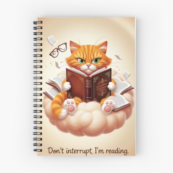 Item preview, Bookish Ginger Cat Cloud Reader - Don't Interrupt! designed and sold by Animals Wearing Glasses.