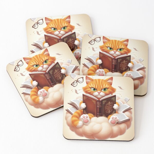 Item preview, Bookish Ginger Cat Cloud Reader - Don't Interrupt! designed and sold by Animals Wearing Glasses.