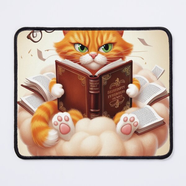 Item preview, Bookish Ginger Cat Cloud Reader - Don't Interrupt! designed and sold by Animals Wearing Glasses.