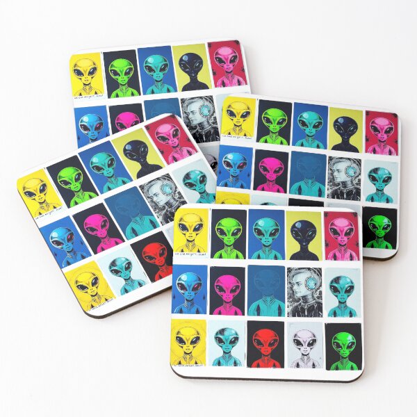 Item preview, Pop-Art Aliens – Issue 29/1266 – Unique Collection of Colorful Alien Portraits in Andy Warhol Style designed and sold by OUT OF THE BOX.