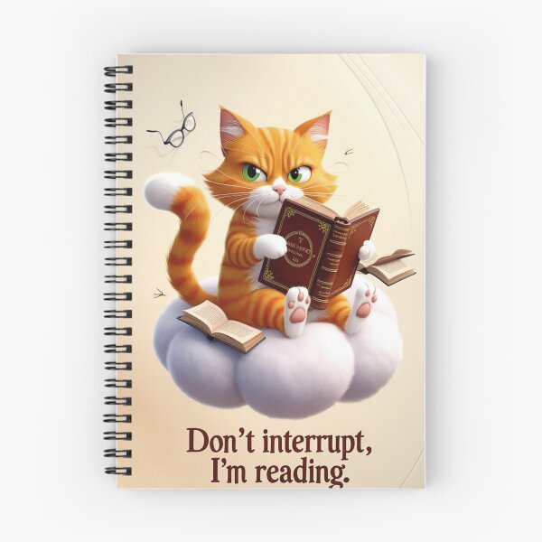 Item preview, Bookish Ginger Cat Cloud Reader - Don't Interrupt! designed and sold by Animals Wearing Glasses.
