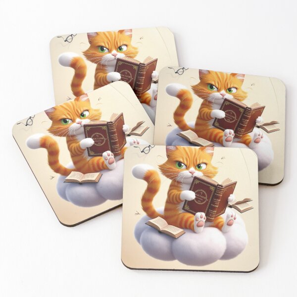 Item preview, Bookish Ginger Cat Cloud Reader - Don't Interrupt! designed and sold by Animals Wearing Glasses.