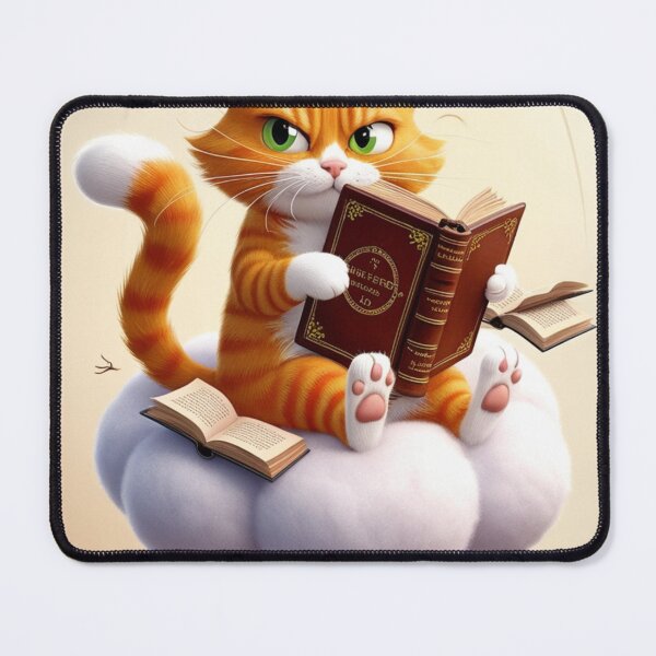 Item preview, Bookish Ginger Cat Cloud Reader - Don't Interrupt! designed and sold by Animals Wearing Glasses.