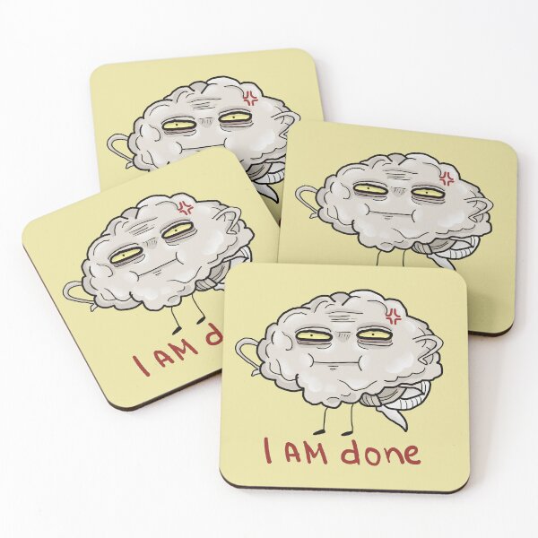 Item preview, Tired and nervous caricature brain with face designed and sold by VladdissH.